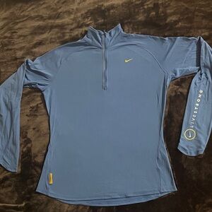 Nike blue  Sleeve with Yellow Logo